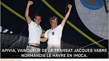 Apivia, vainqueur de la Transat Jacques Vabre Normandie Le Havre en IMOCA @ApiviaVoile @ApiviaMutuelle @Apivia_courtage @TransatJV_fr