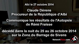 Autopsie de Remi Fraisse mort à Sivens, le Procureur de la République a dévoilé les résultats le 27 octobre  @Networkvisio