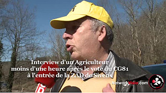 Barrage de Sivens évacuation de la ZAD: Patrick de PERIGNON de la Coordination Rurale juste après le vote du CG81 le 6 mars 2015