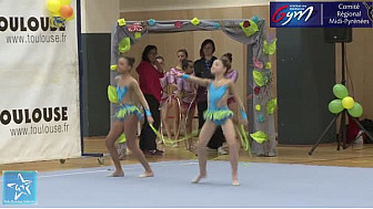 Gymnastique GR Trophée DUO 10-13 ans : le Duo de l'Etoile Gymnique de Colomiers se classe second